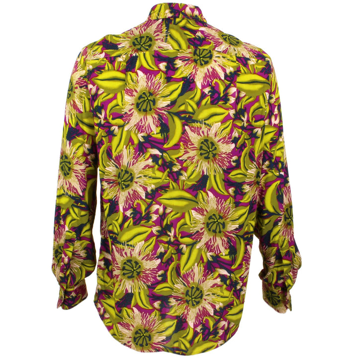 Regular Fit Long Sleeve Shirt - Green & Purple Psychedelic Floral