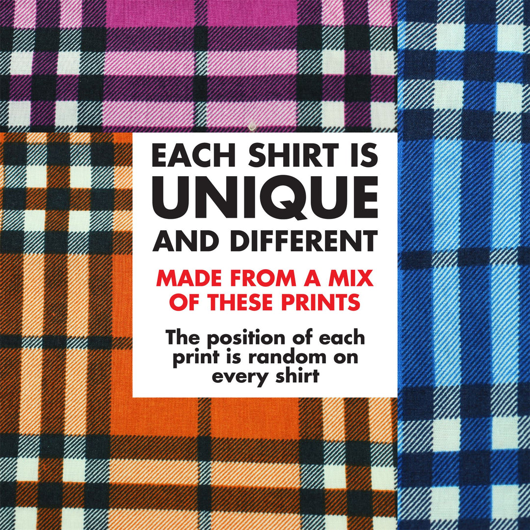 Regular Fit Short Sleeve Shirt - Random Mixed Panel - Tartan