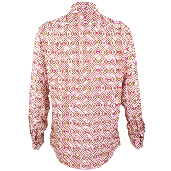 Regular Fit Long Sleeve Shirt - Pink & Green Abstract