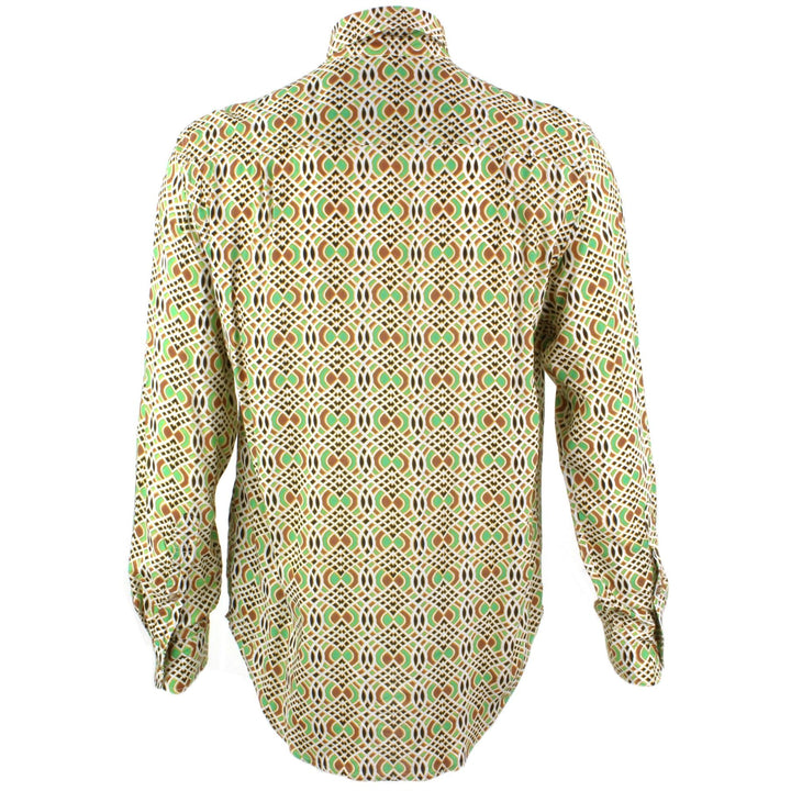 Regular Fit Long Sleeve Shirt - Green & Red Abstract