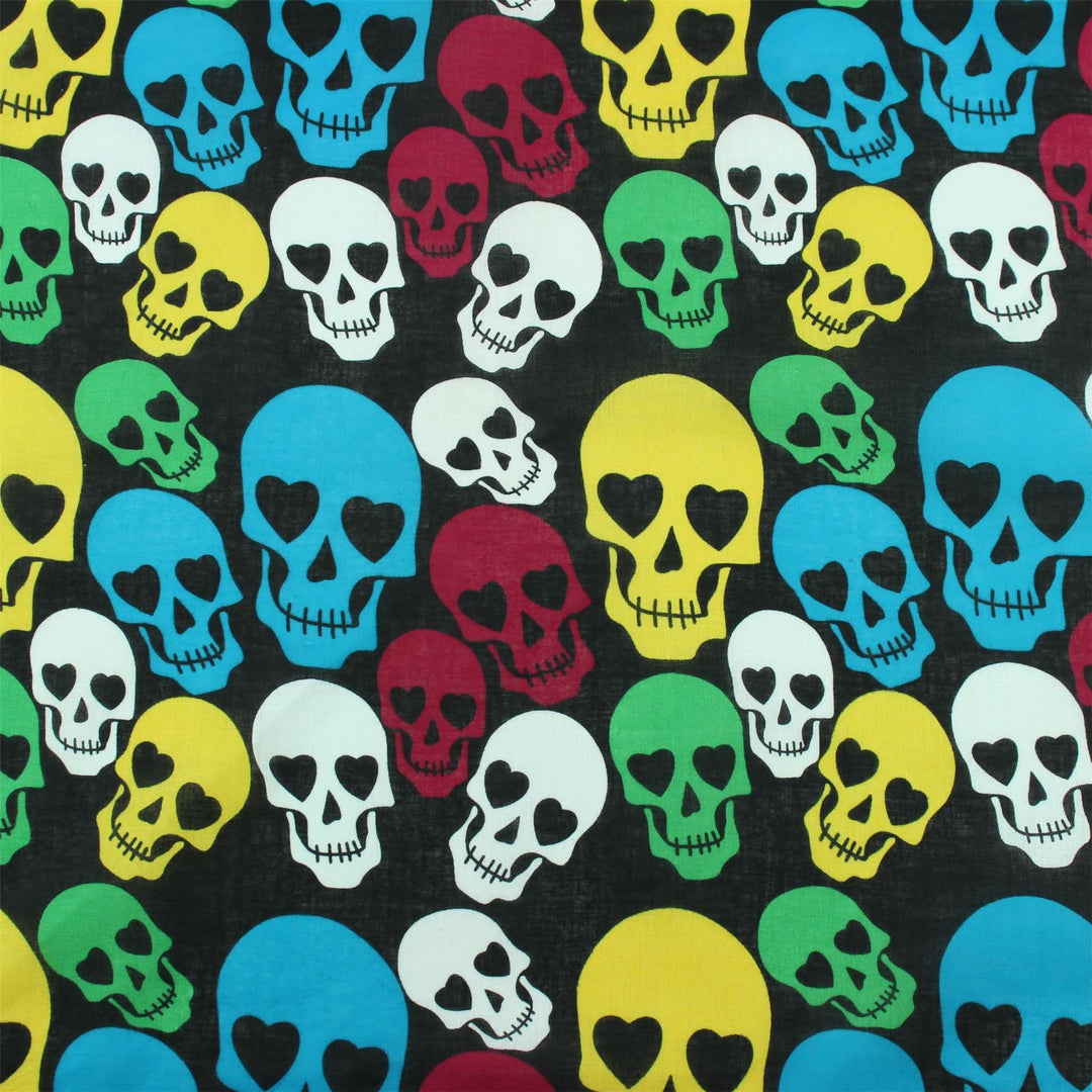 Bandana Face Cover Mask - Rainbow Skulls