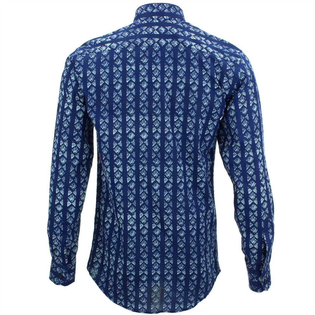 Tailored Fit Long Sleeve Shirt - Block Print - Farfalle