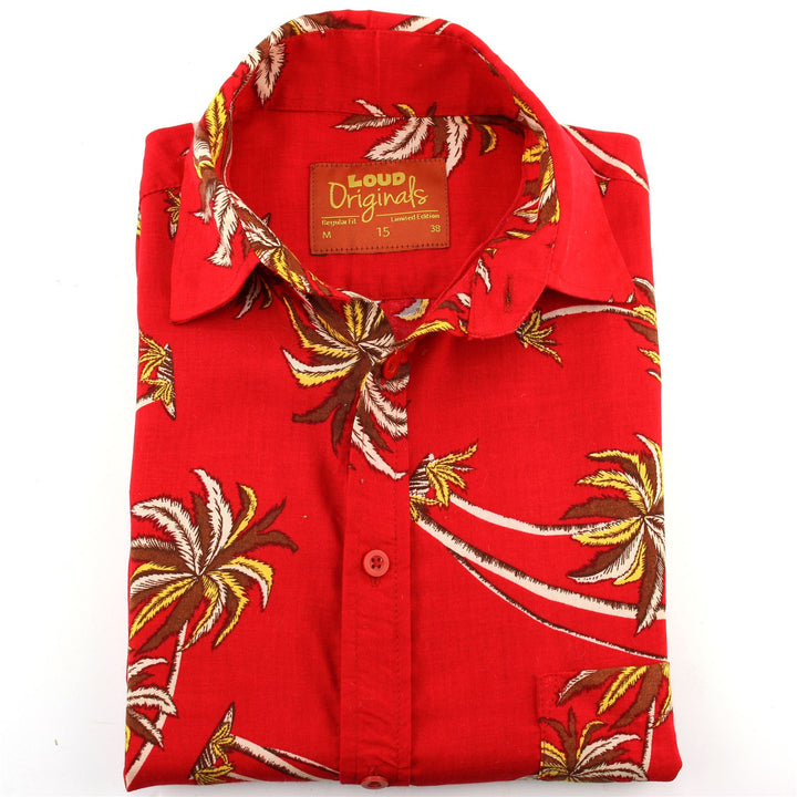 Regular Fit Short Sleeve Shirt - Palm Trees