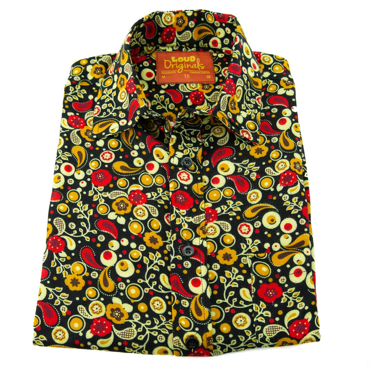 Regular Fit Long Sleeve Shirt - Paisley Garden - Red