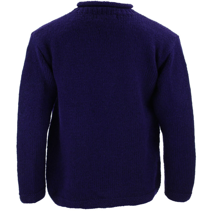 Chunky Wool Knit Star Jumper - Purple & Cream