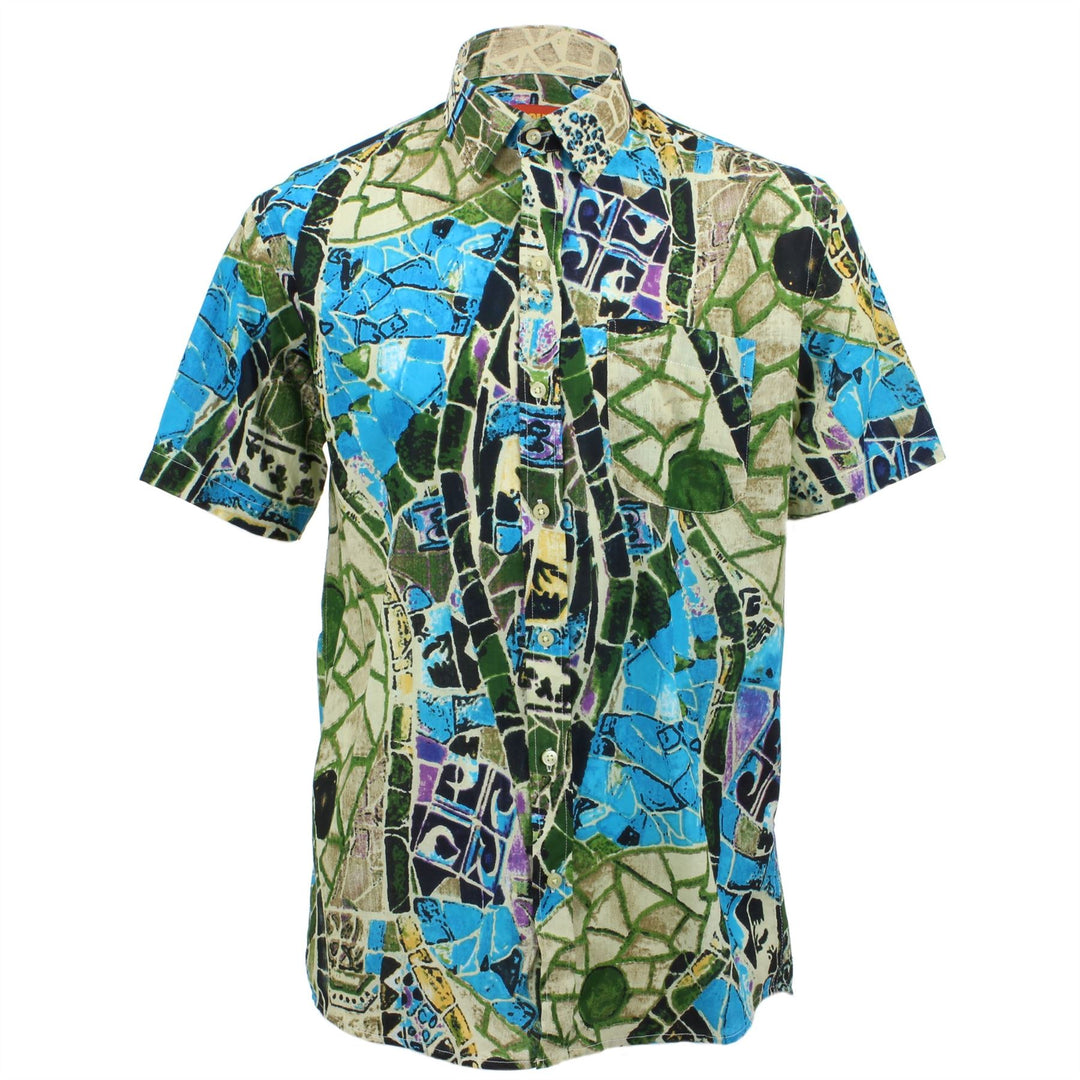 Regular Fit Short Sleeve Shirt - Mosaic Tiles