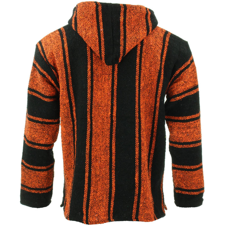 Recycled Mexican Baja Jerga Hoody - Orange Black