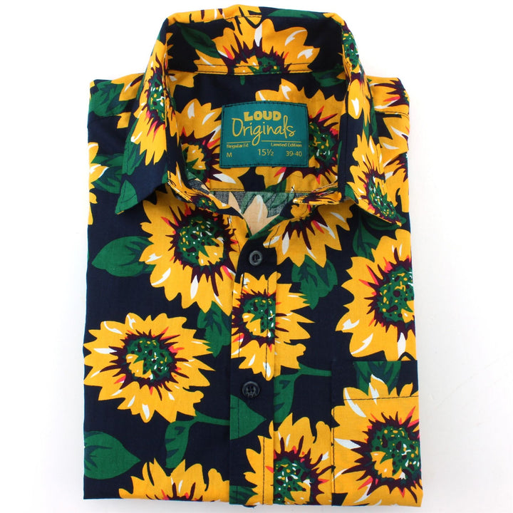 Regular Fit Short Sleeve Shirt - Sunflowers