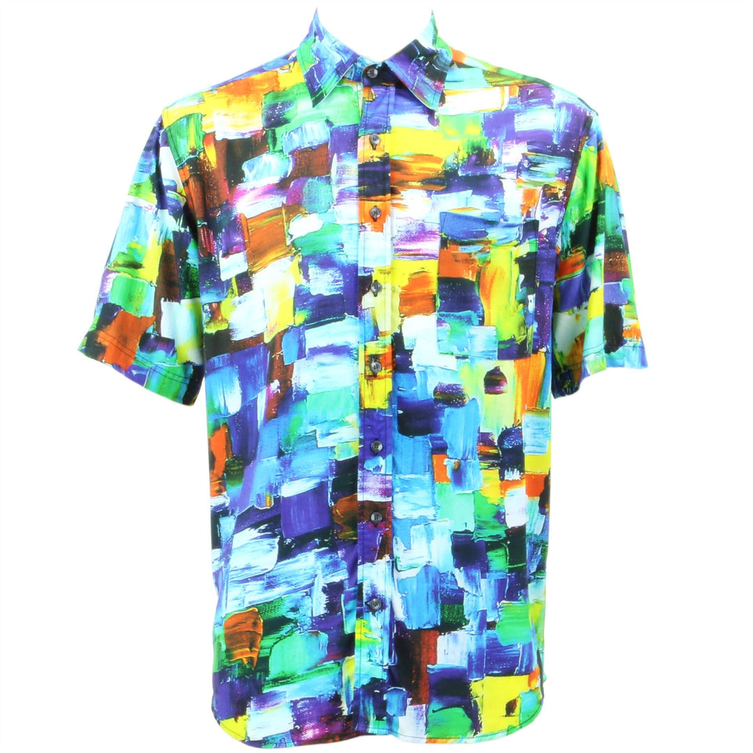 Regular Fit Short Sleeve Shirt - Paintbrush Strokes