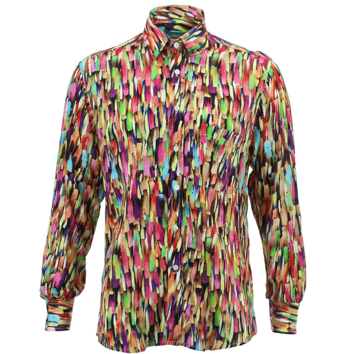 Regular Fit Long Sleeve Shirt - Brushstrokes