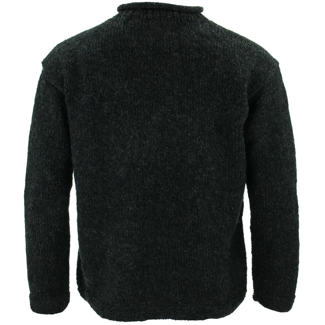 Chunky Wool Knit Star Jumper - Charcoal & Light Grey