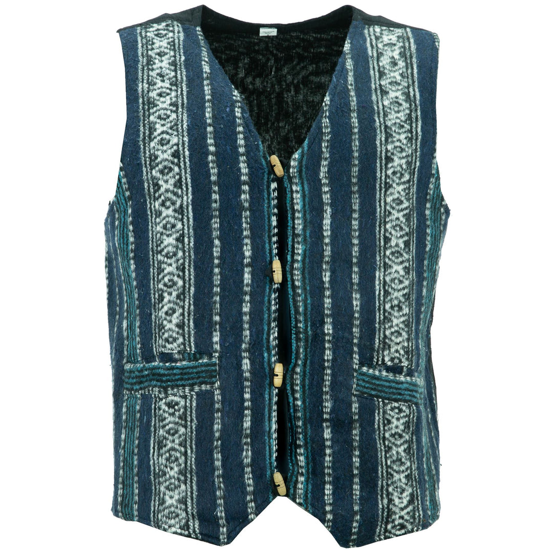 Brushed Cotton Waistcoat - Blue