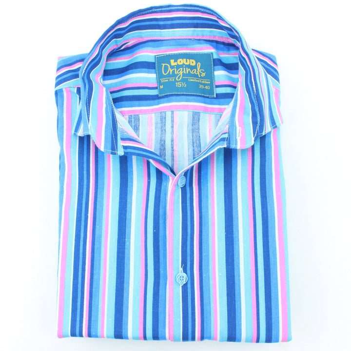 Slim Fit Short Sleeve Shirt - Bayadere Stripes