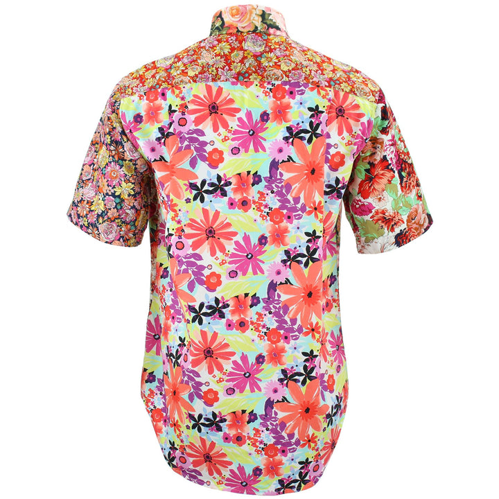 Regular Fit Short Sleeve Shirt - Random Mixed Panel - Floral