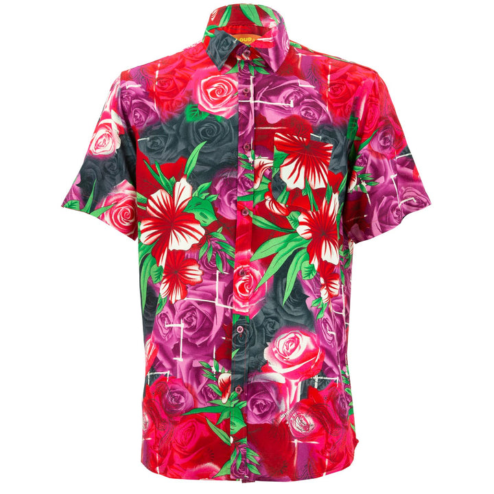 Regular Fit Short Sleeve Shirt - Roses