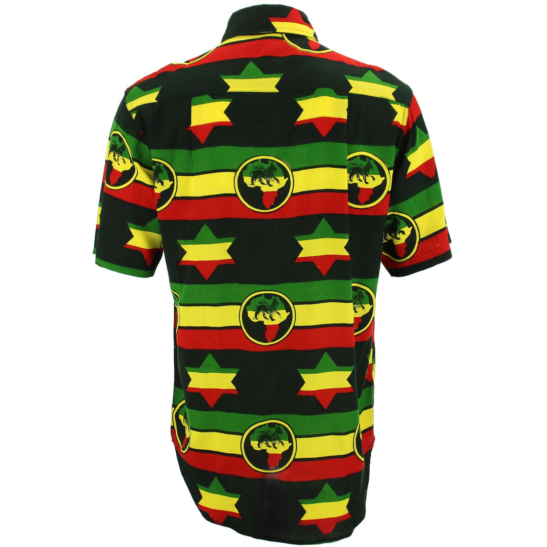 Regular Fit Short Sleeve Shirt - Rasta Flag