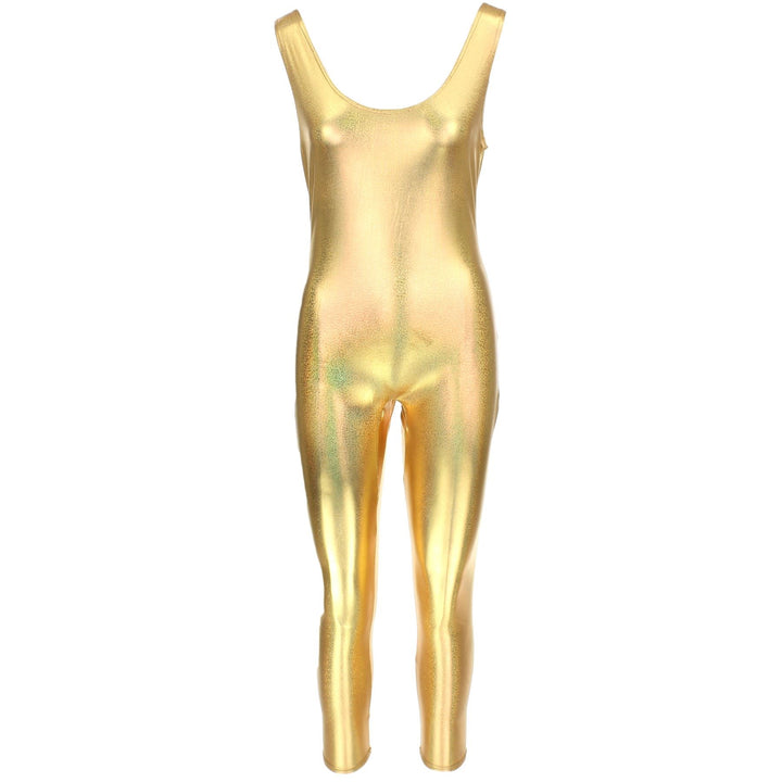 Shiny Sleeveless Catsuit - Gold