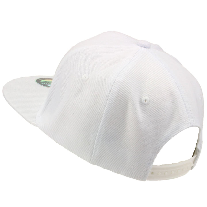 Snapback Flat Peak Cap - White