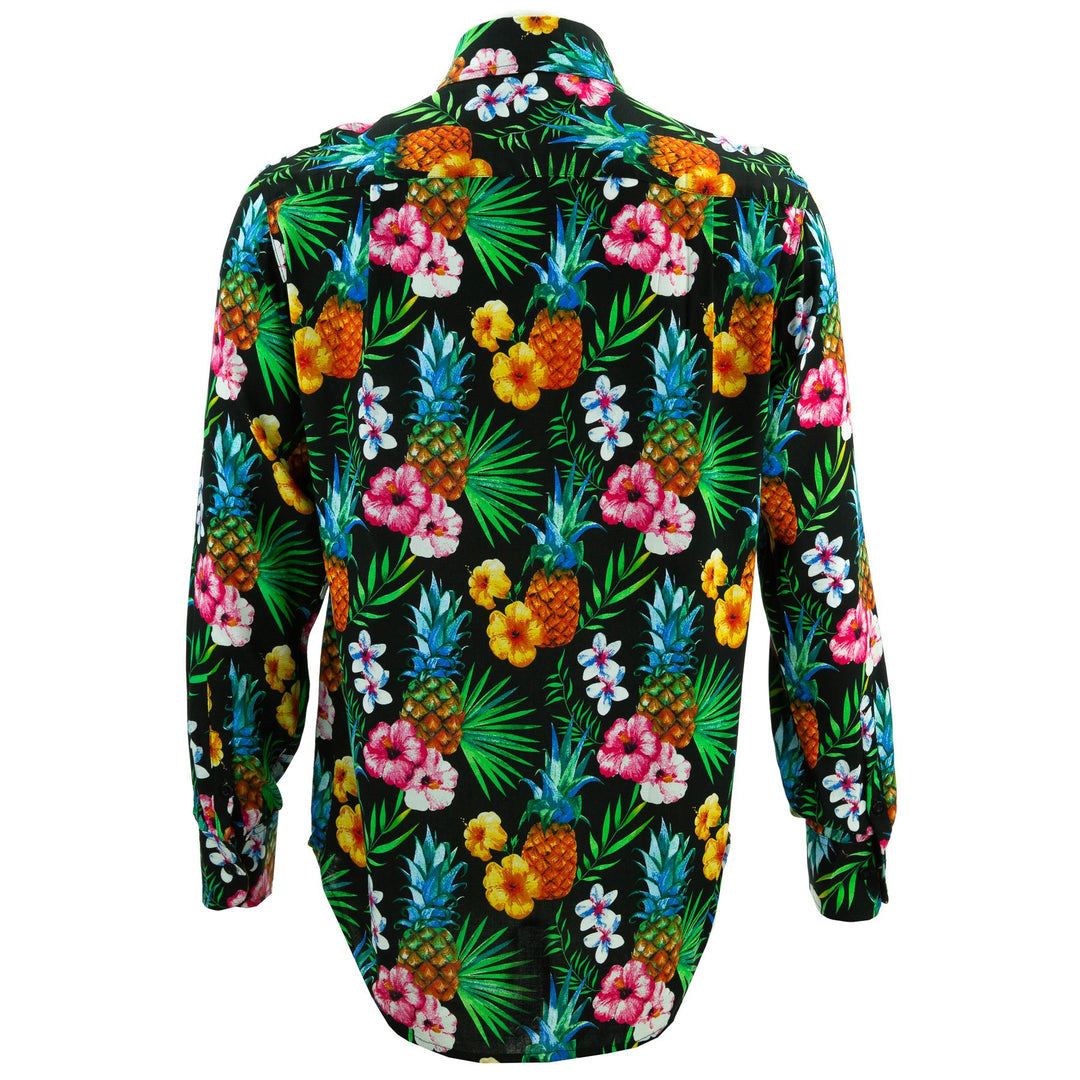 Regular Fit Long Sleeve Shirt - Totally Tropical - Black