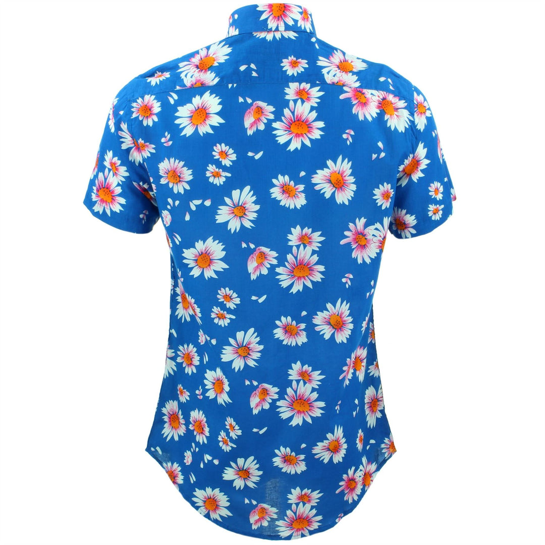 Tailored Fit Short Sleeve Shirt - Sky Daisies