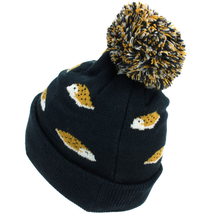 Kids Animal Bobble Beanie Hat - Navy