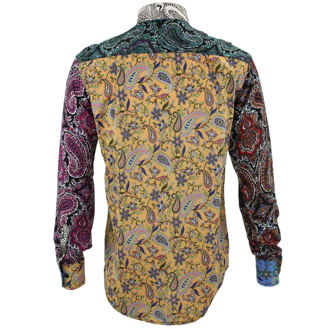 Regular Fit Long Sleeve Shirt - Random Mixed Panel - Paisley