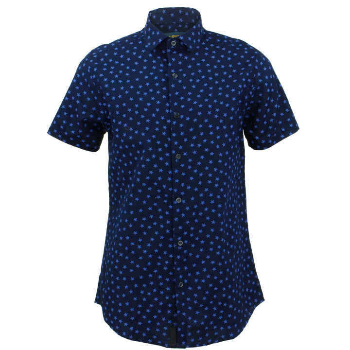 Tailored Fit Short Sleeve Shirt - Ditzy Blue Stars