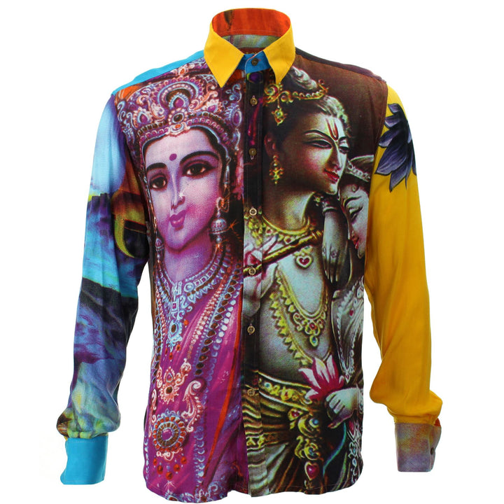 Regular Fit Long Sleeve Shirt - Random Mixed Panel - Ganesh