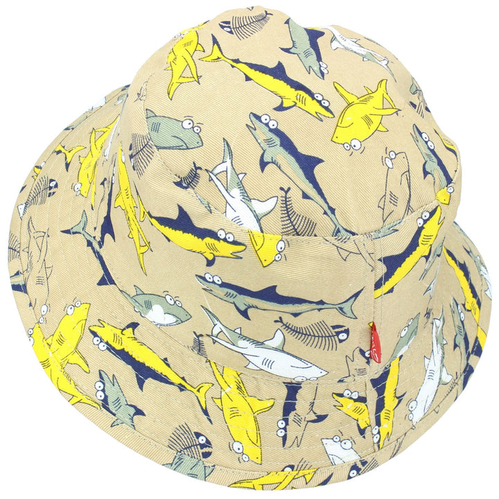 Children's Shark Bucket Hat - Beige