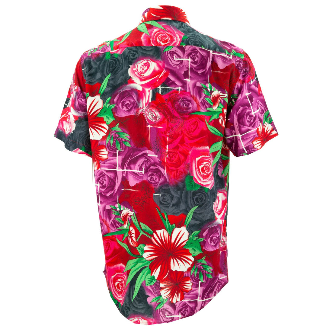 Regular Fit Short Sleeve Shirt - Roses