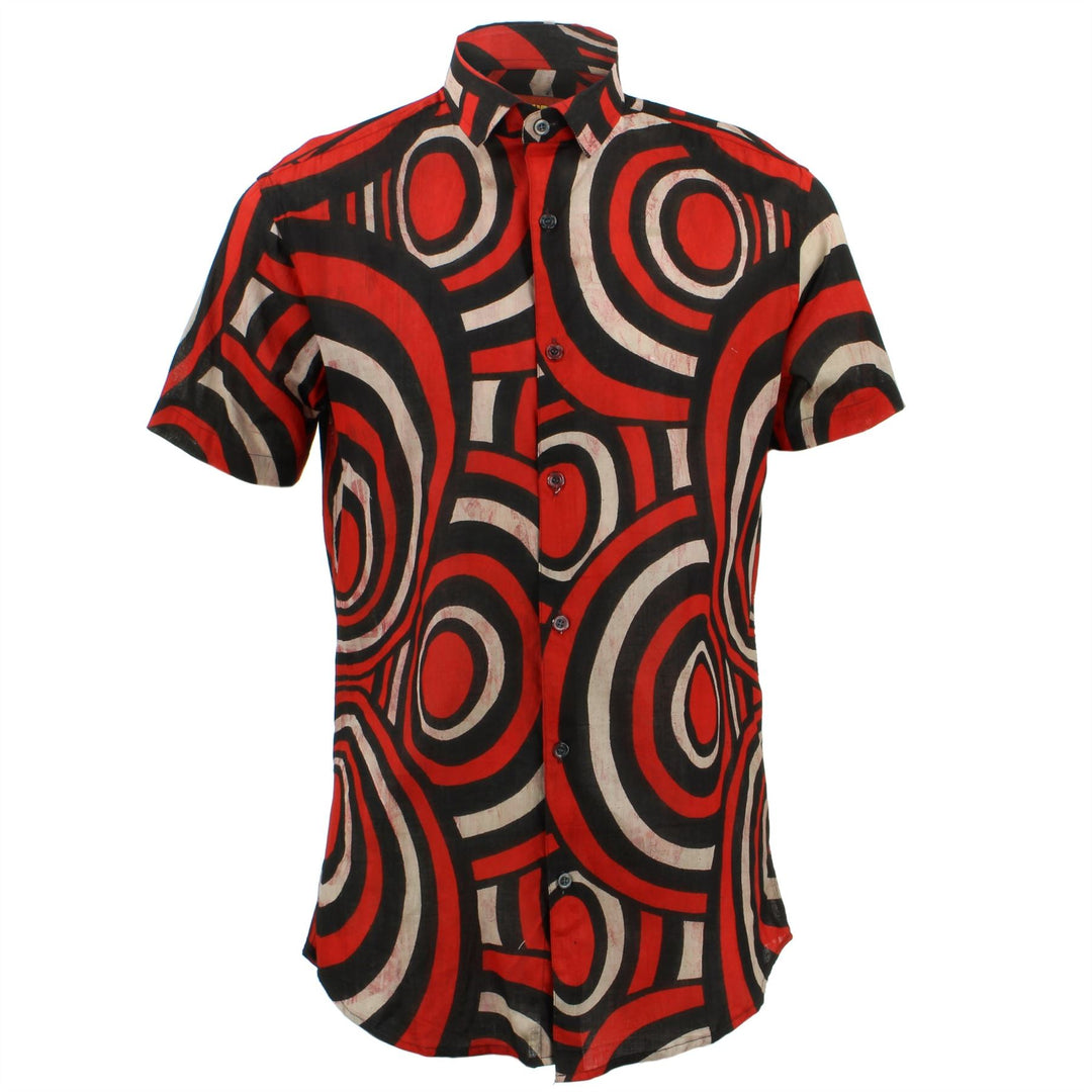 Slim Fit Short Sleeve Shirt - Retro Circles