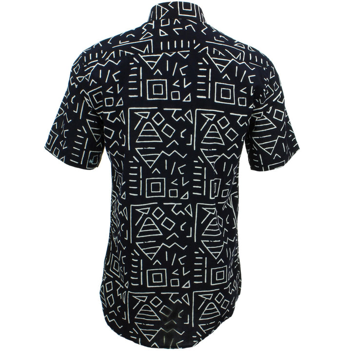 Tailored Fit Short Sleeve Shirt - Block Print - Geometric