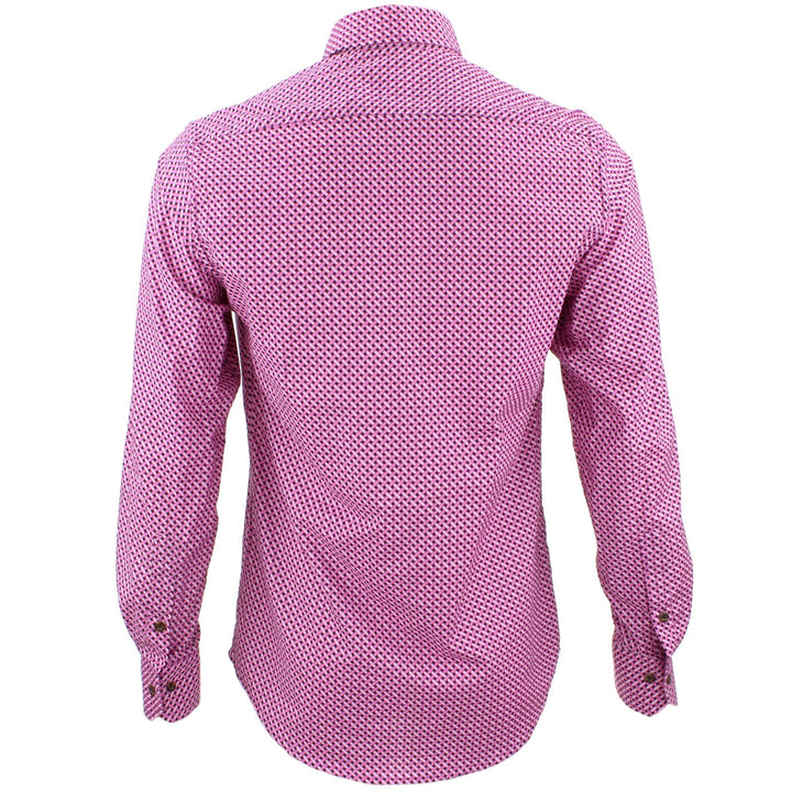 Tailored Fit Long Sleeve Shirt - Pink Stitching