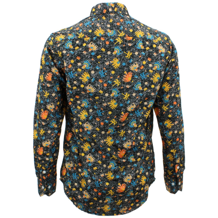 Tailored Fit Long Sleeve Shirt - Colourful elephants