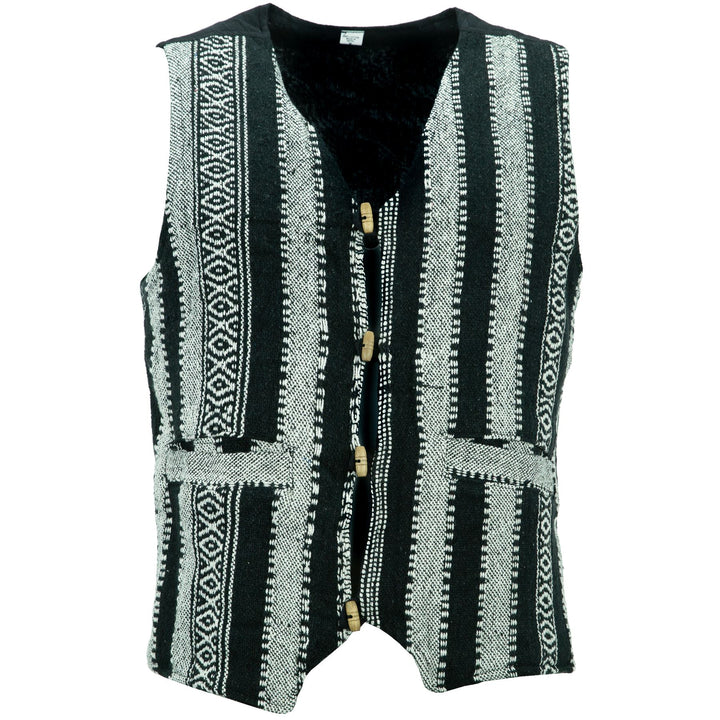 Cotton Canvas Waistcoat - Black White