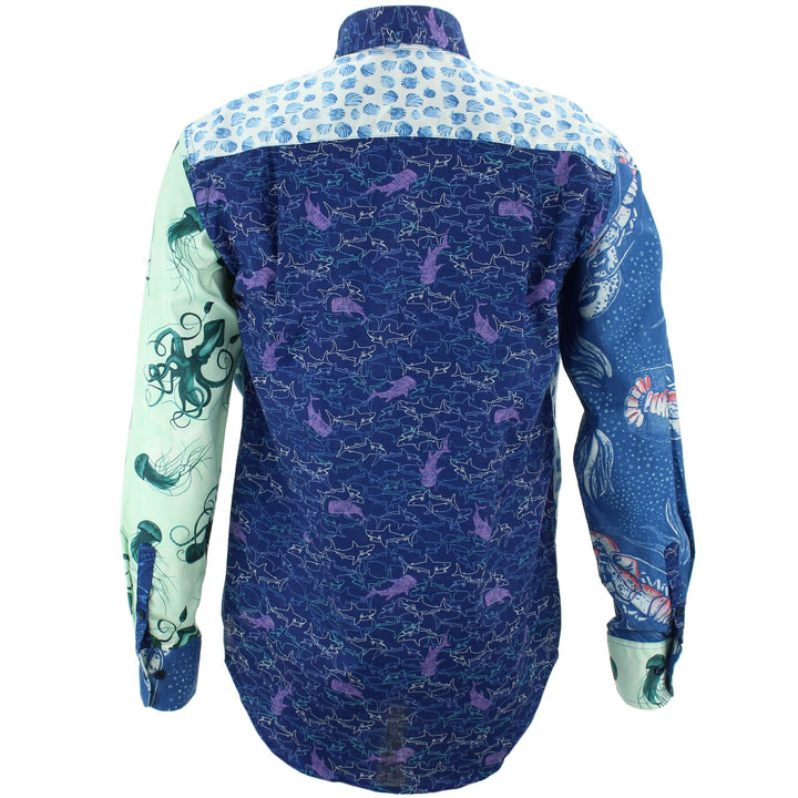 Regular Fit Long Sleeve Shirt - Random Mixed Panel - Sealife