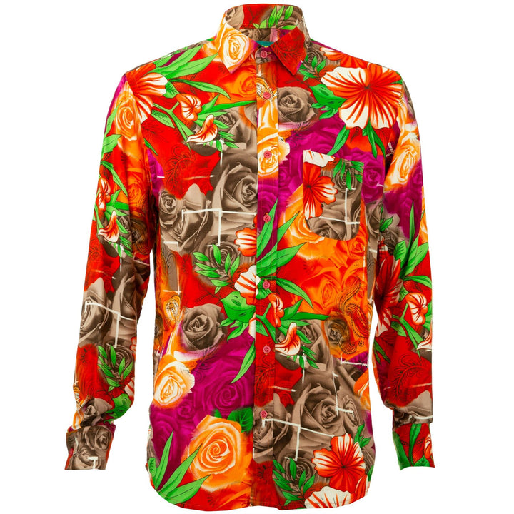 Regular Fit Long Sleeve Shirt - Roses