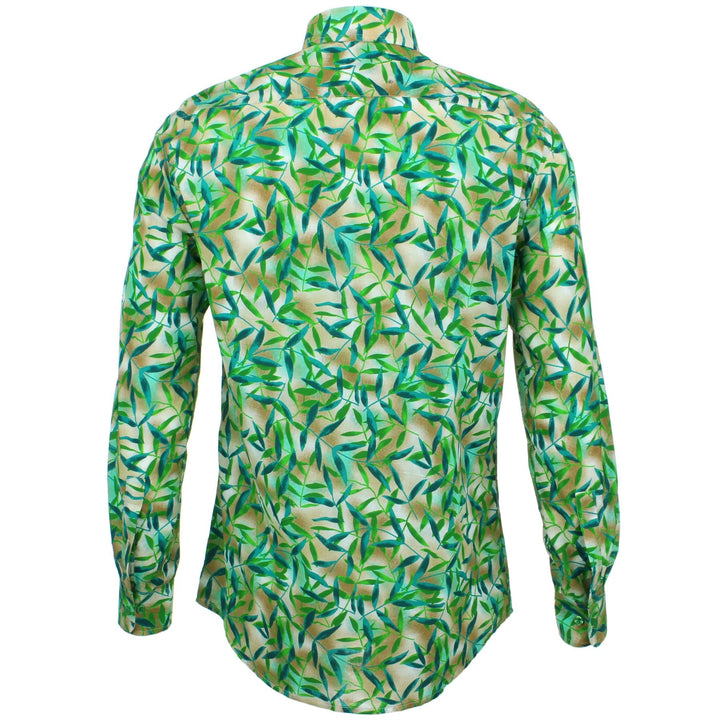 Tailored Fit Long Sleeve Shirt - Bamboo Leaves