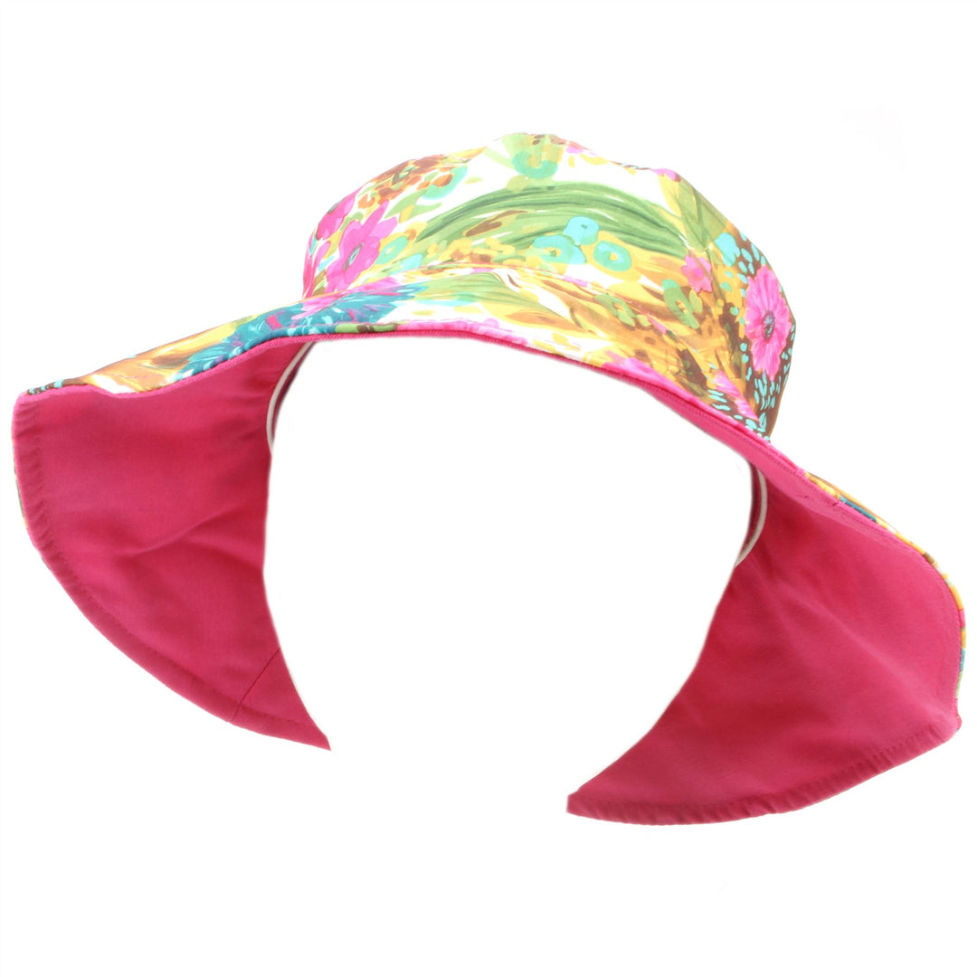 Reversible floral bucket sun hat - Pink