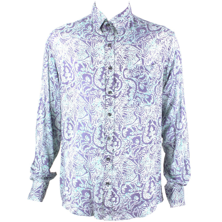 Regular Fit Long Sleeve Shirt - Blue Grey Abstract