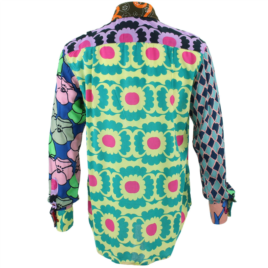 Regular Fit Long Sleeve Shirt - Random Mixed Panel - Bold Floral