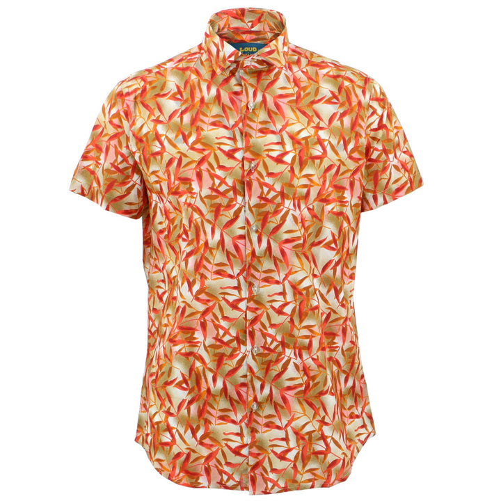 Tailored Fit Short Sleeve Shirt - Bamboo Leaves