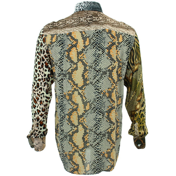 Regular Fit Long Sleeve Shirt - Random Mixed Panel - Animal Print