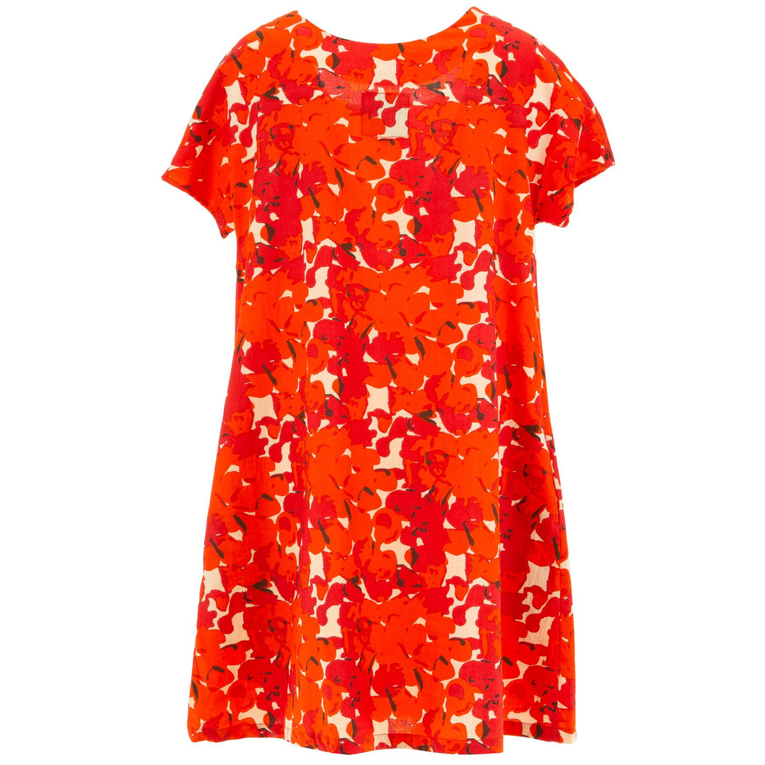 Floaty Pocket Pleat Dress - Vibrant Orange