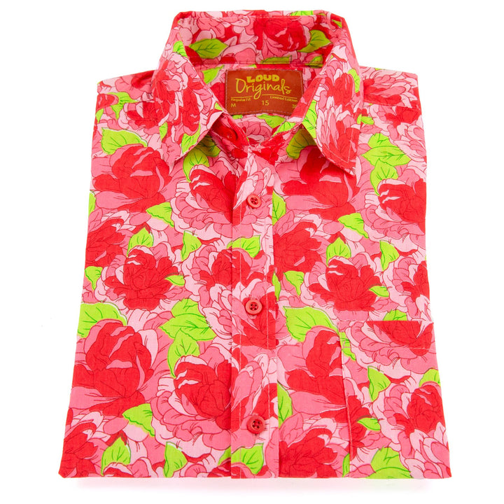 Regular Fit Short Sleeve Shirt - Red Floral