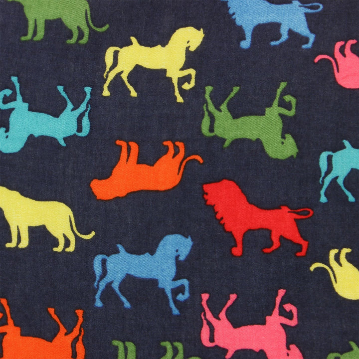 Tailored Fit Short Sleeve Shirt - Colourful Horses & Lions