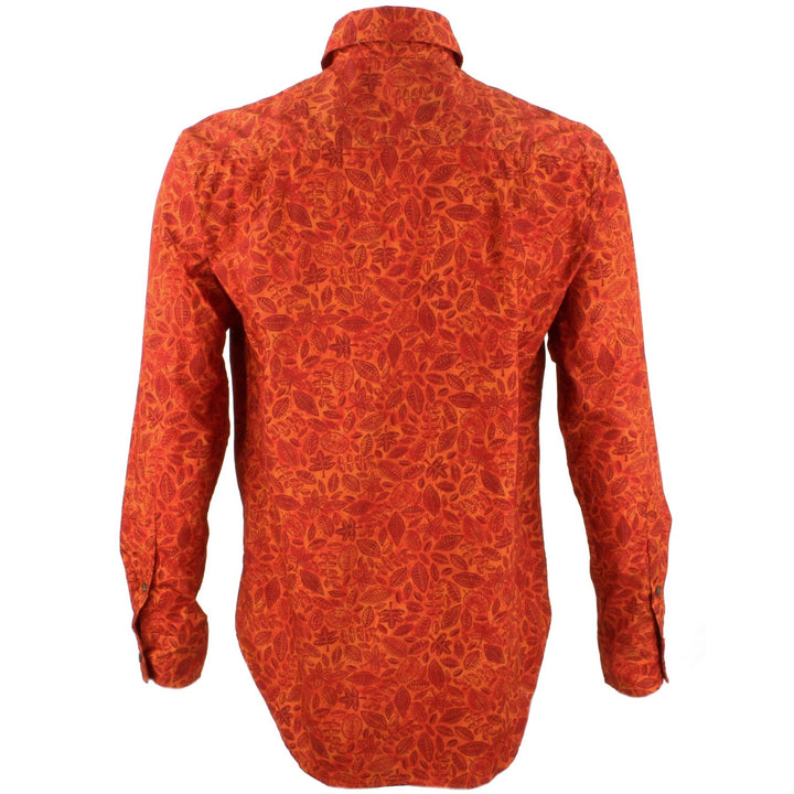 Regular Fit Long Sleeve Shirt - Red Leaves