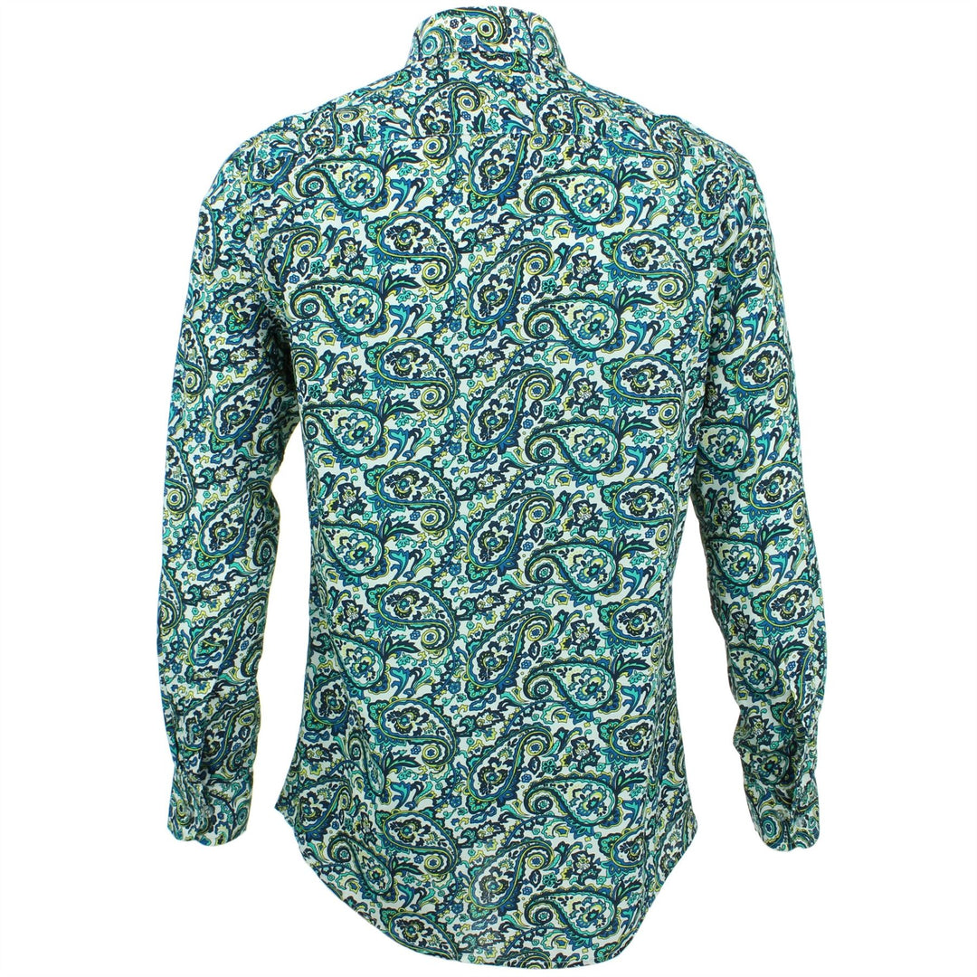 Slim Fit Long Sleeve Shirt - Porcelain Paisley