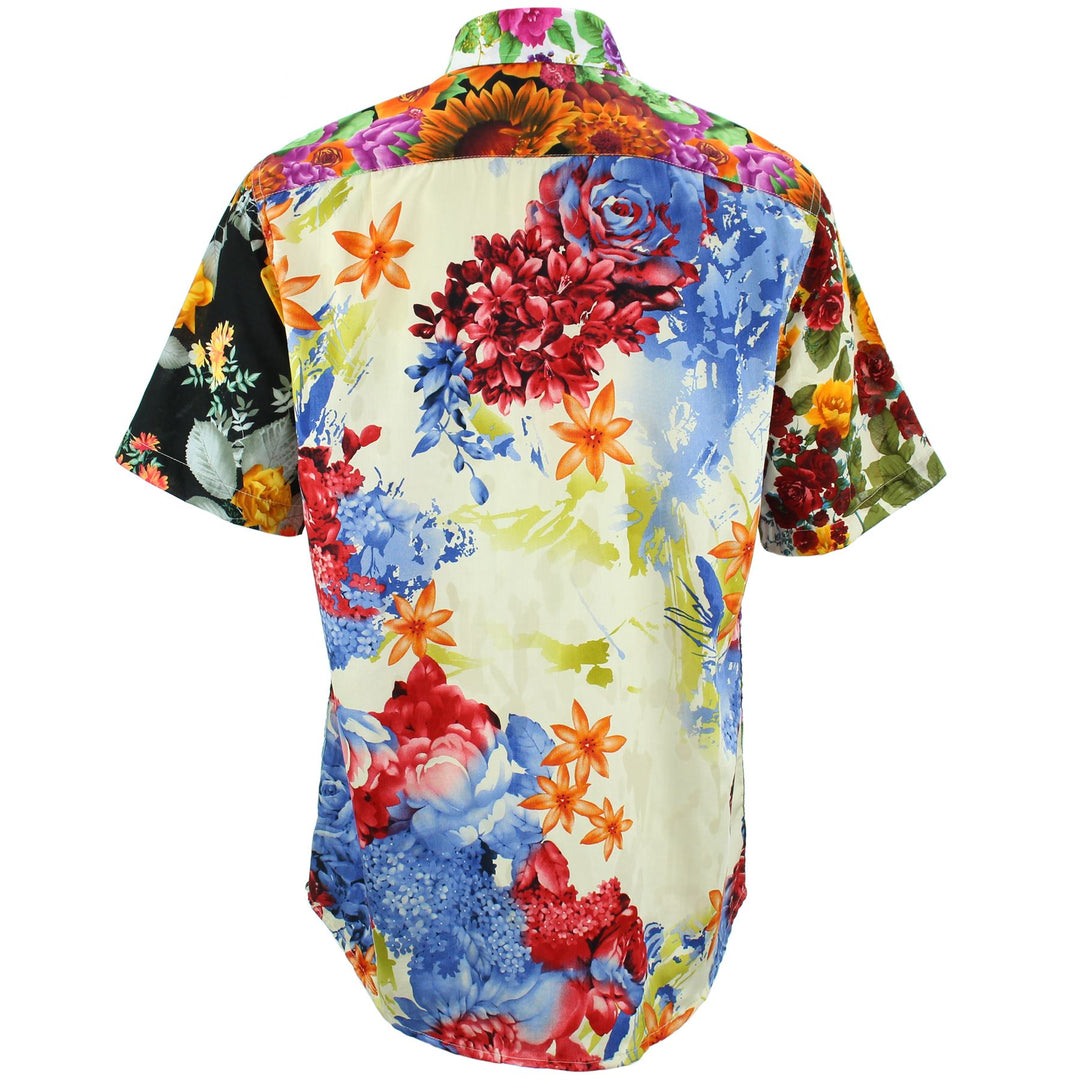 Regular Fit Short Sleeve Shirt - Random Mixed Panel - Floral