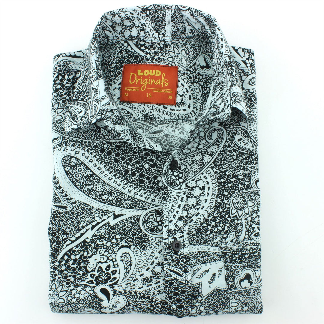 Regular Fit Short Sleeve Shirt - Mono Paisley